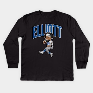 Ezekiel Elliott Caricature Kids Long Sleeve T-Shirt